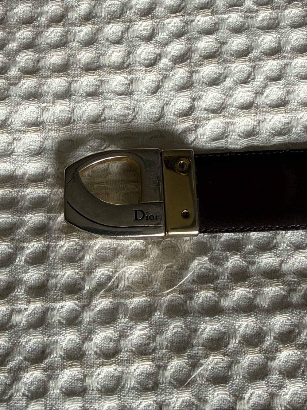 Rare Vintage Dior unisex black/brown reversible Belt Silver&Gold Dior D Buckle - Picture 5 of 8